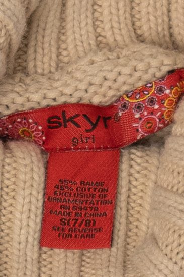 Vintage Kid Sized Skyr Beige Floral Sweater (1980s)