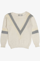 Vintage Ivory Carducci Graphic Knit Sweater (1980s)