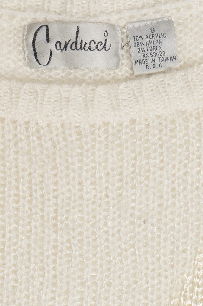 Vintage Ivory Carducci Graphic Knit Sweater (1980s)