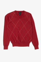 Vintage Red Jos. A. Bank Argyle Sweater (2000s)