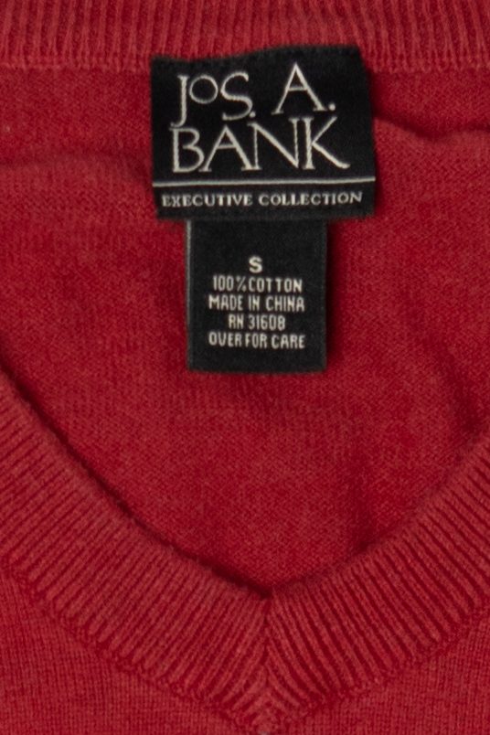Vintage Red Jos. A. Bank Argyle Sweater (2000s)