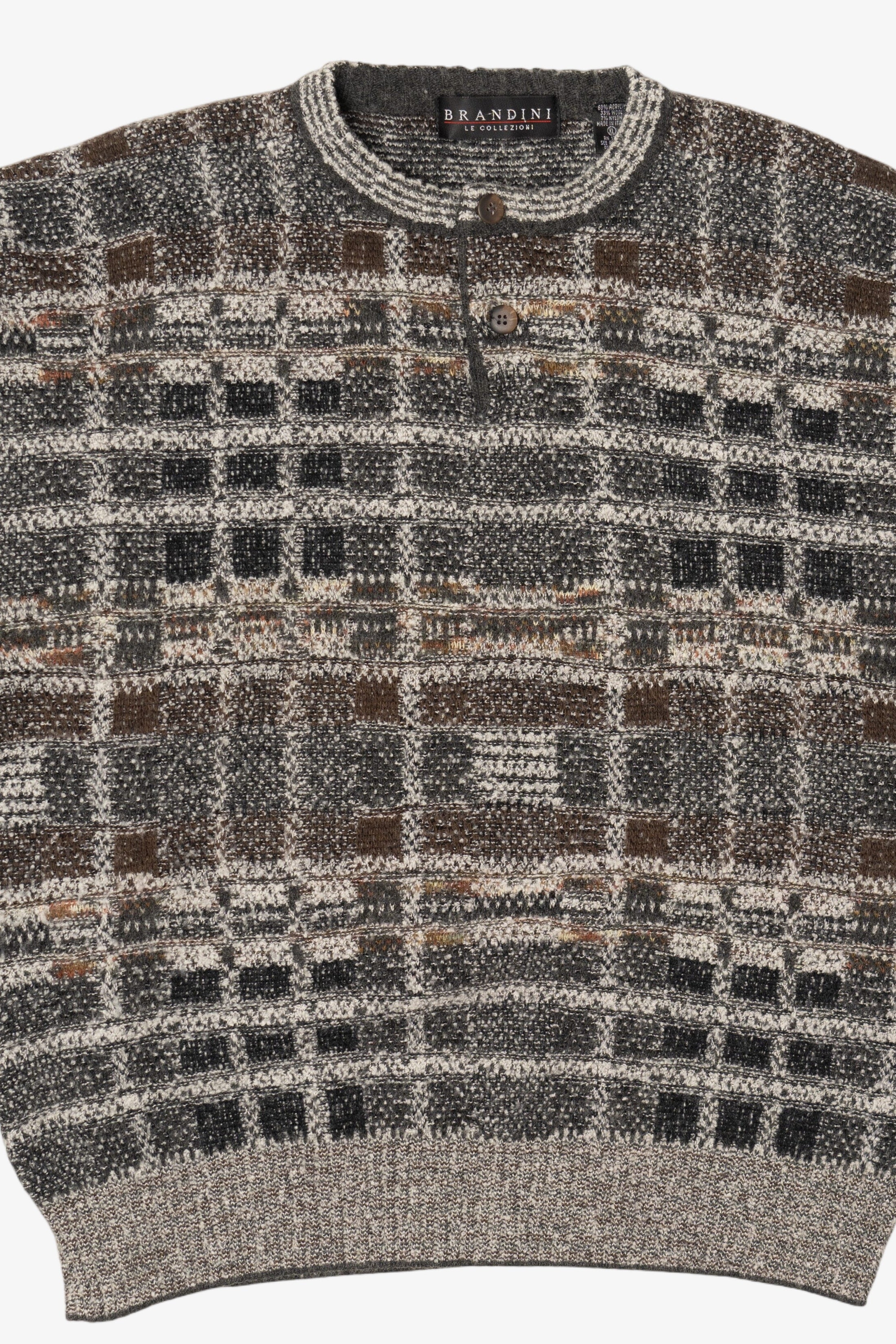 Vintage Gray Checkered Brandini Sweater (1990s)