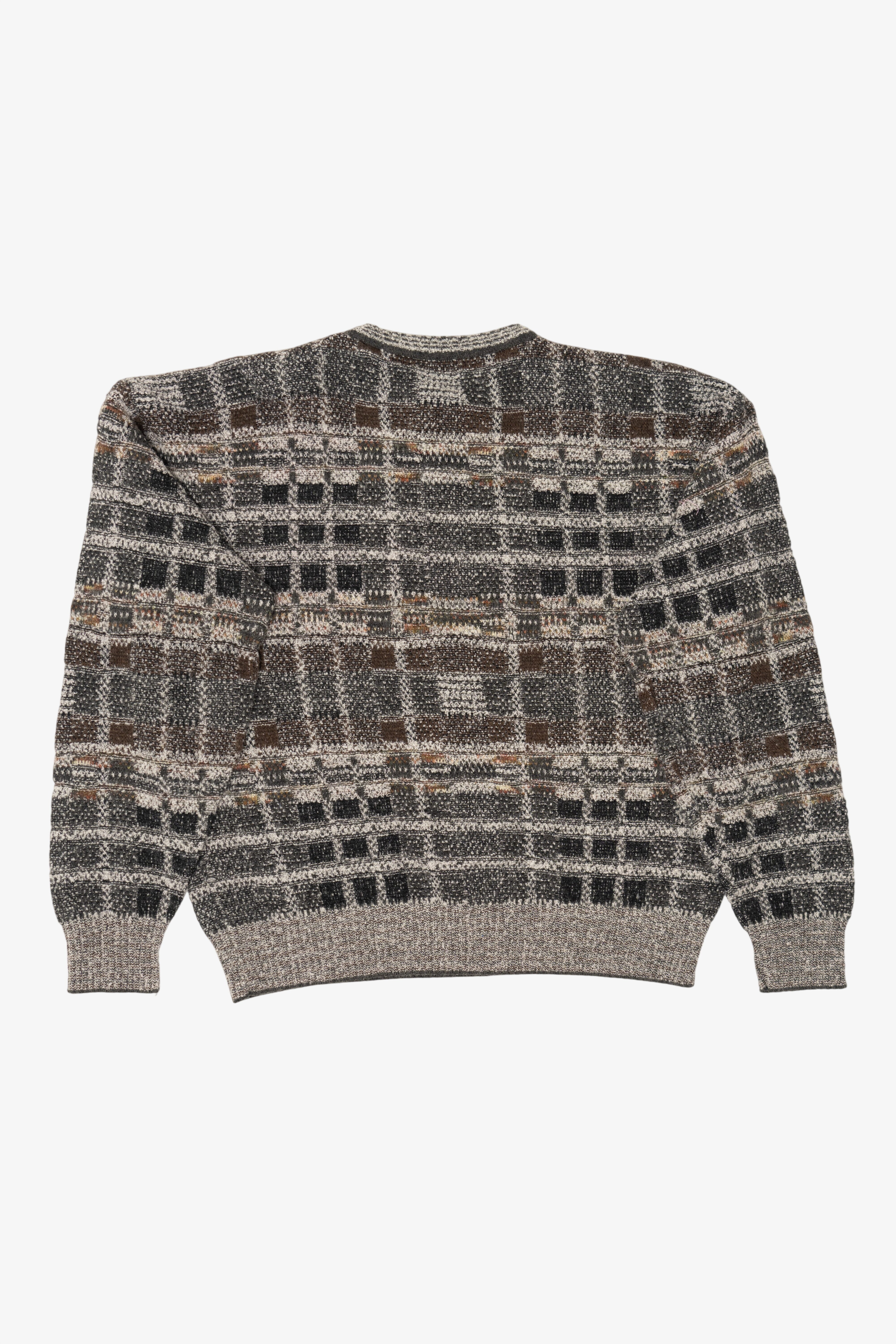 Vintage Gray Checkered Brandini Sweater (1990s)