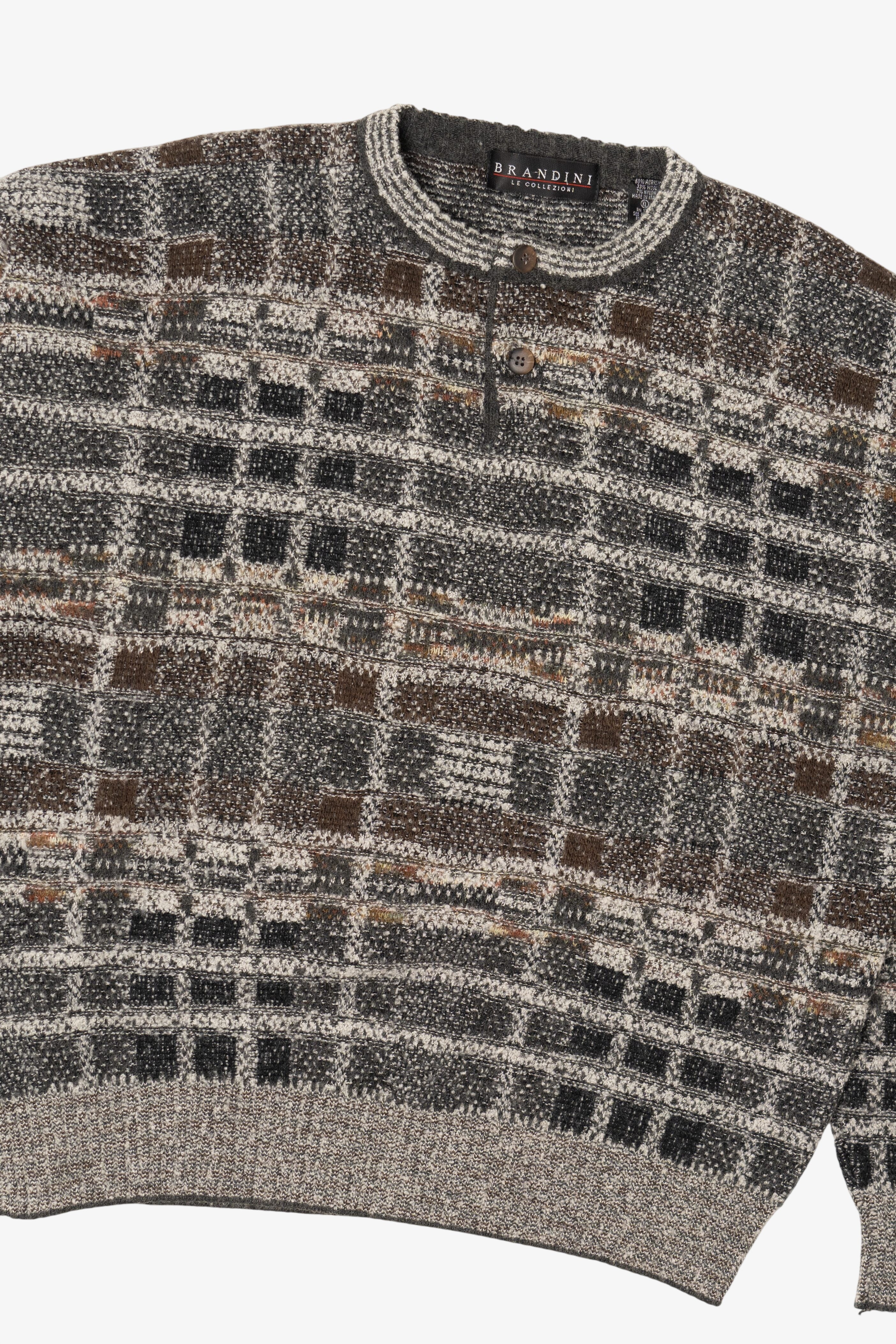 Vintage Gray Checkered Brandini Sweater (1990s)