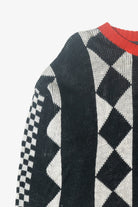 Vintage Lizsport Diamond Check Graphic Sweater (1980s)