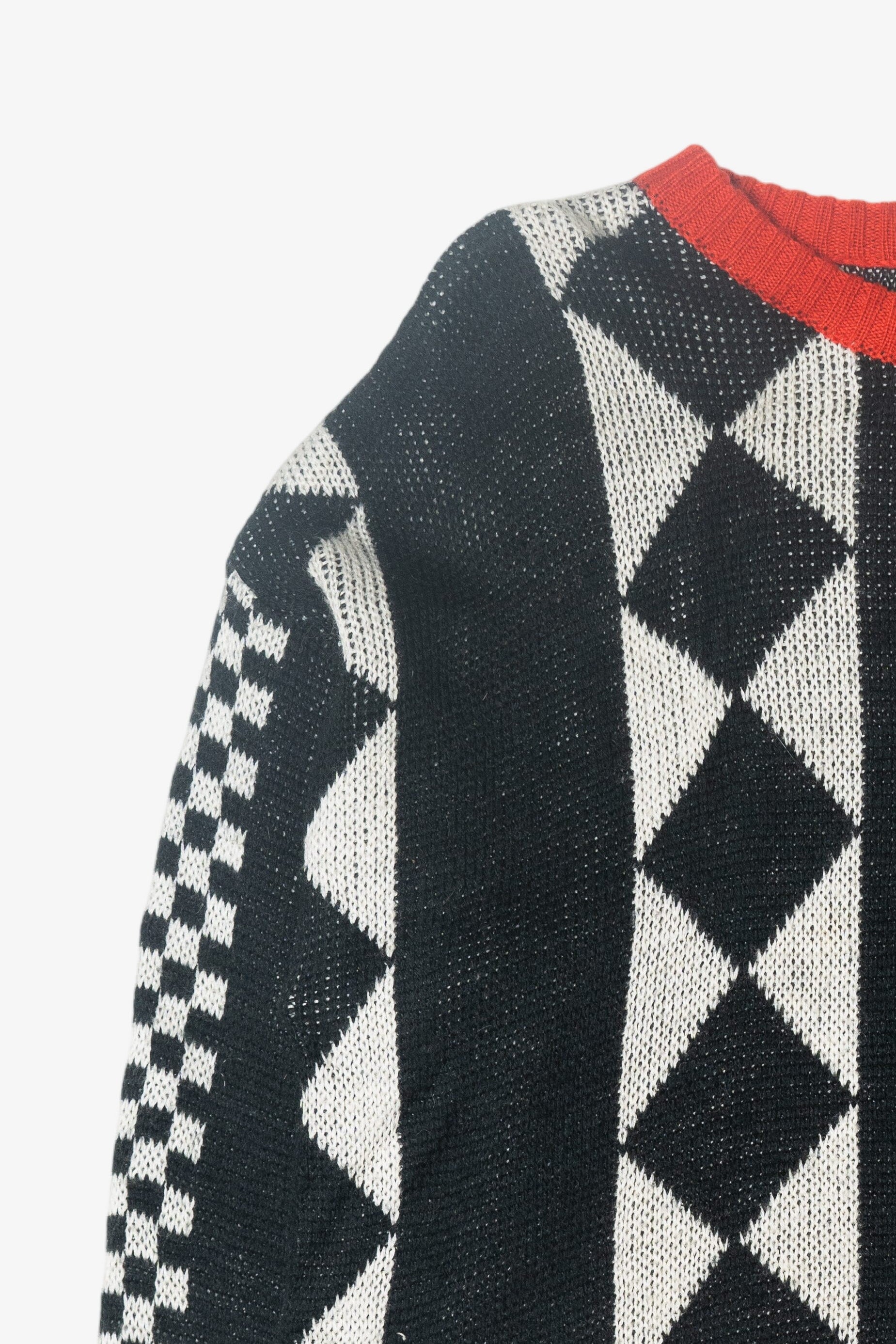 Vintage Lizsport Diamond Check Graphic Sweater (1980s)