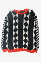 Vintage Lizsport Diamond Check Graphic Sweater (1980s)