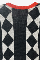 Vintage Lizsport Diamond Check Graphic Sweater (1980s)