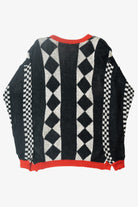 Vintage Lizsport Diamond Check Graphic Sweater (1980s)
