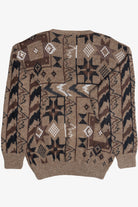 Vintage Gabicci Concept Design V-Neck Graphic Sweater (1980s)