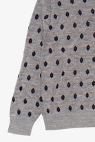 Vintage Light Gray Diamond Pattern V-Neck Sweater (1990s)