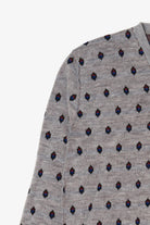 Vintage Light Gray Diamond Pattern V-Neck Sweater (1990s)