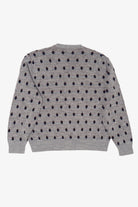 Vintage Light Gray Diamond Pattern V-Neck Sweater (1990s)