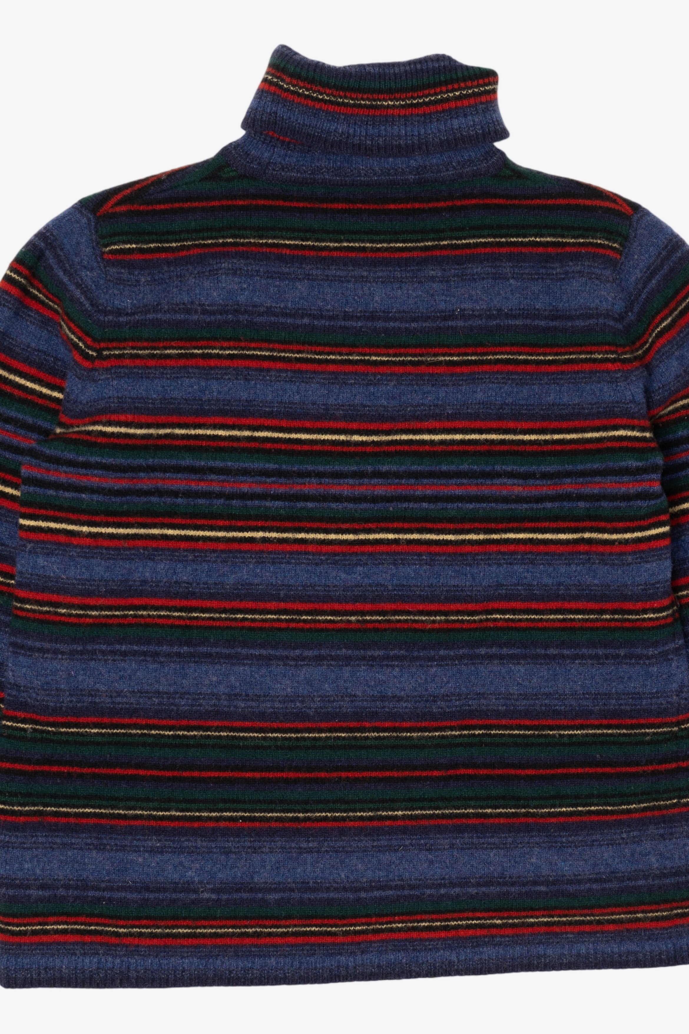 Vintage Colorful Striped Graphic Turtleneck Sweater (1990s)