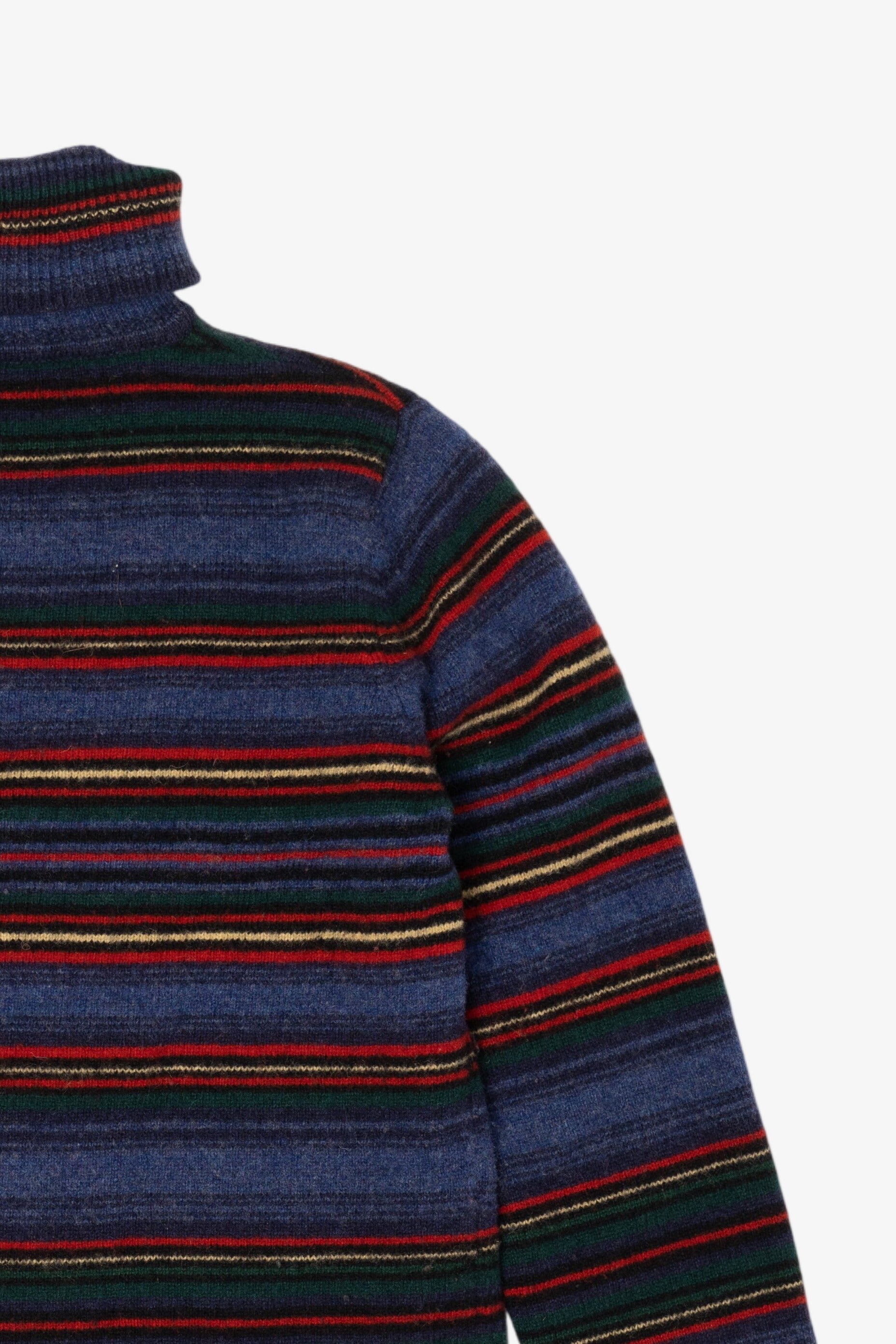 Vintage Colorful Striped Graphic Turtleneck Sweater (1990s)