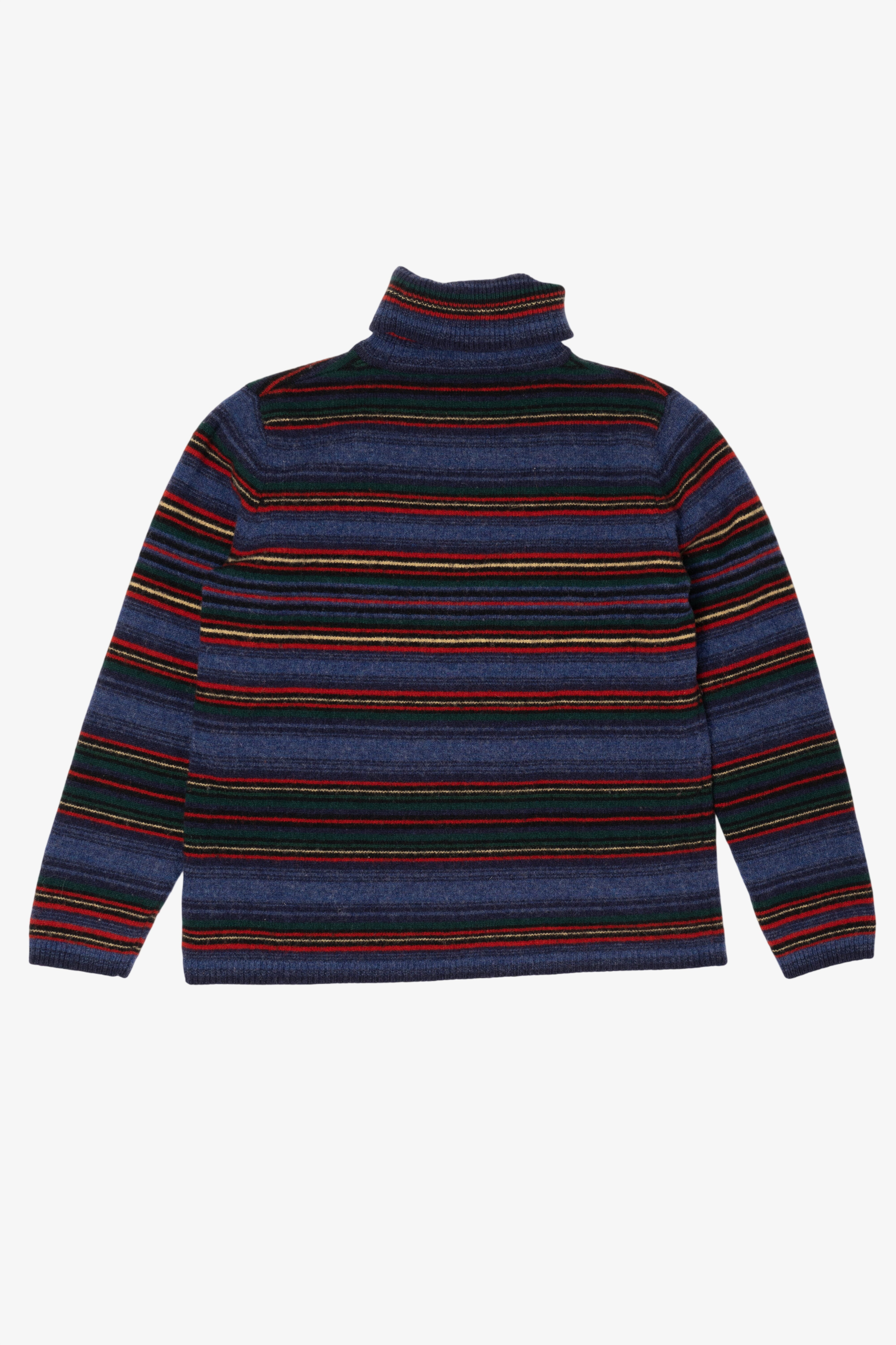 Vintage Colorful Striped Graphic Turtleneck Sweater (1990s)