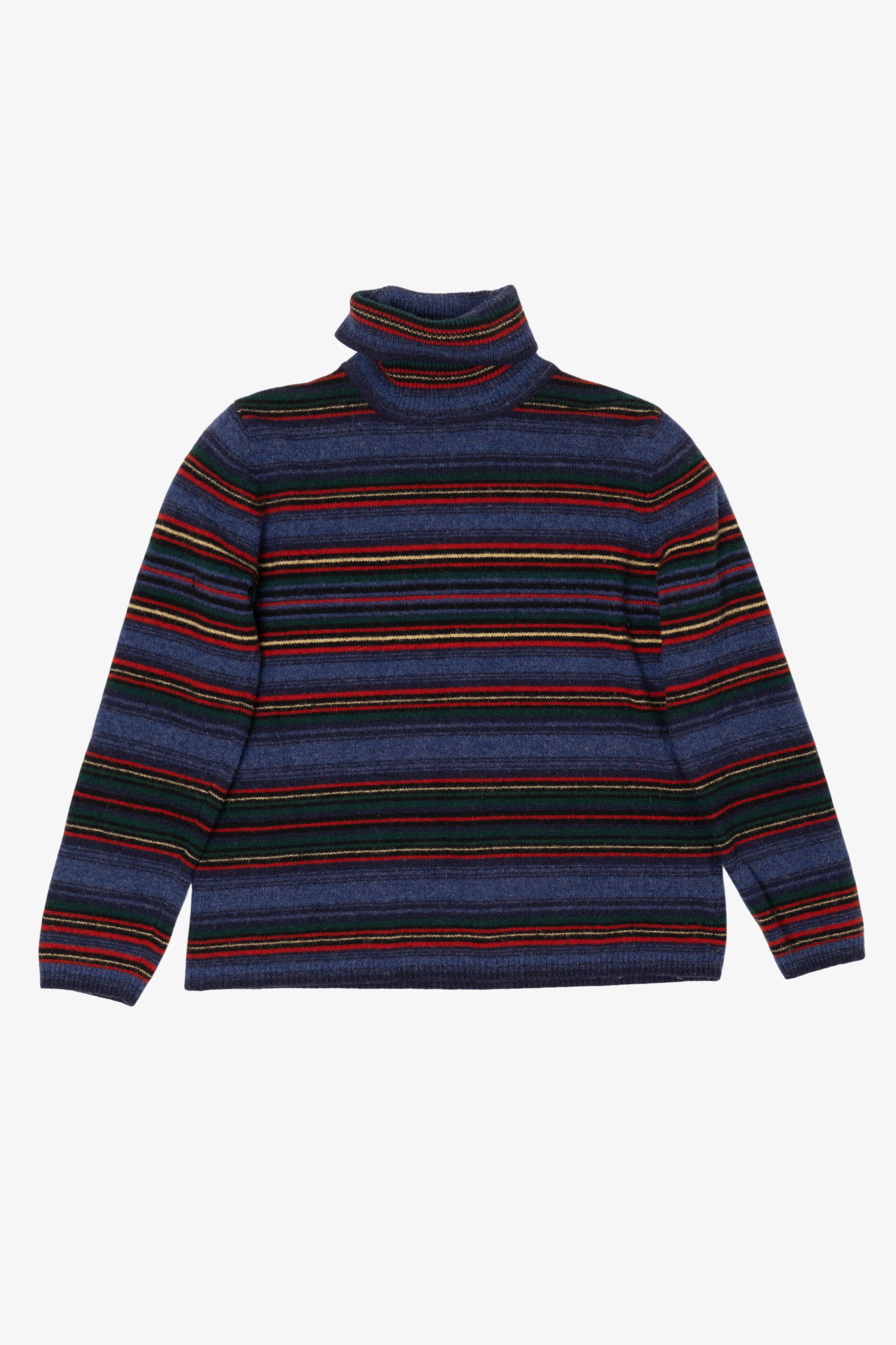 Vintage Colorful Striped Graphic Turtleneck Sweater (1990s)