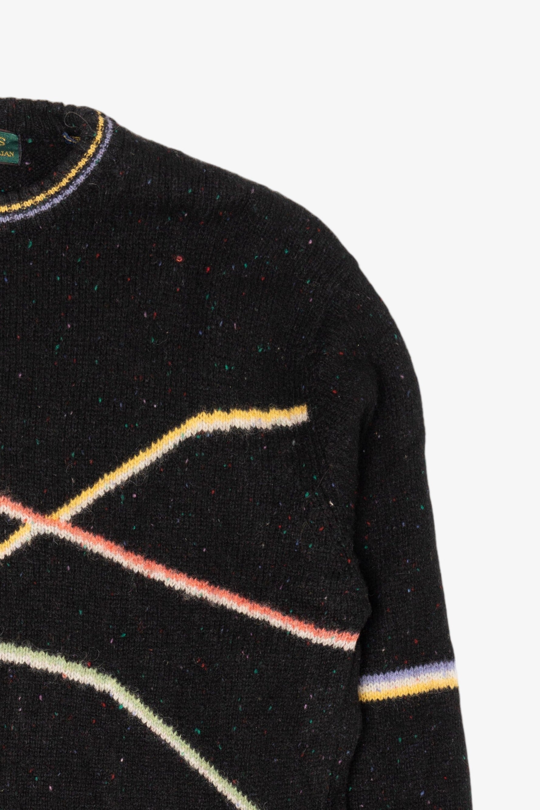 Vintage Colours Geometric Lines Graphic Sweater (1990s)