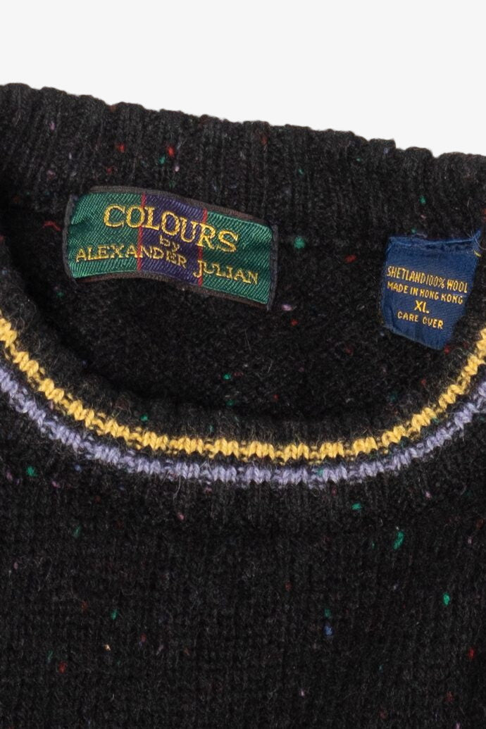 Vintage Colours Geometric Lines Graphic Sweater (1990s)