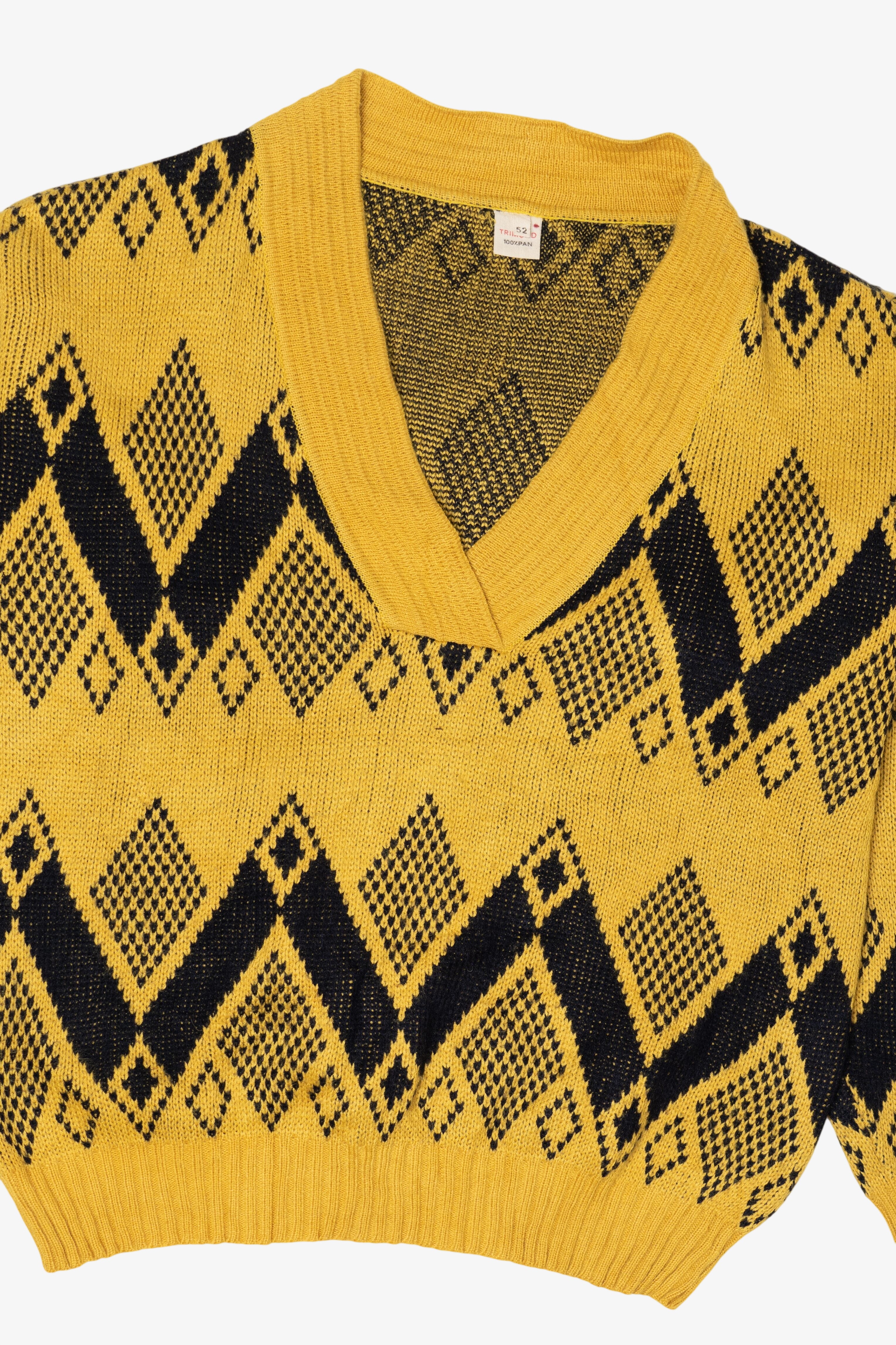 Vintage Black And Yellow Graphic Sweater (1980s)