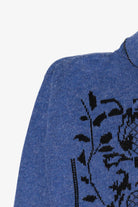 Vintage Blue Graphic Turtleneck Sweater (1990s)