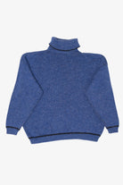 Vintage Blue Graphic Turtleneck Sweater (1990s)