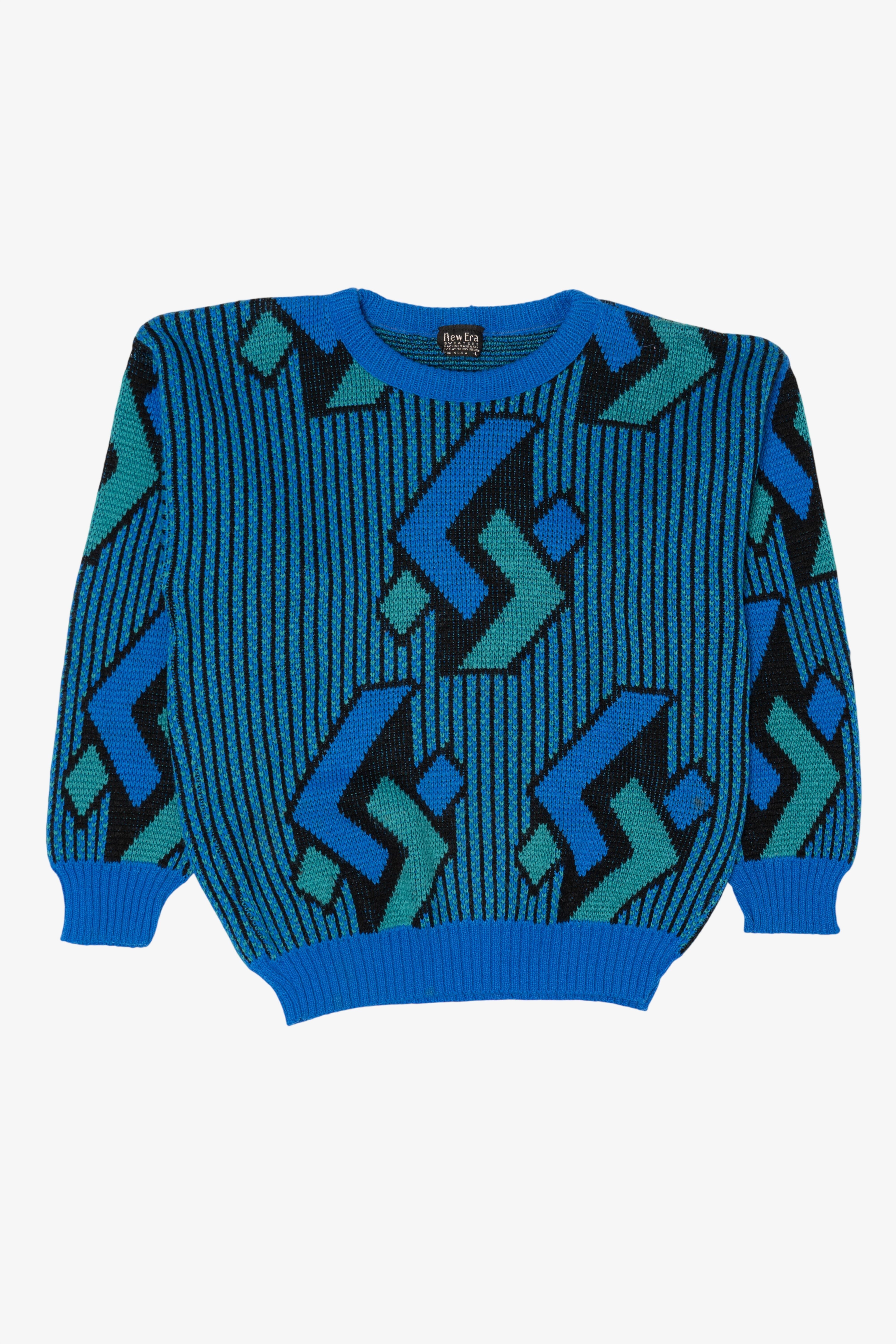 Vintage Blue New Era Graphic Sweater (1980s)