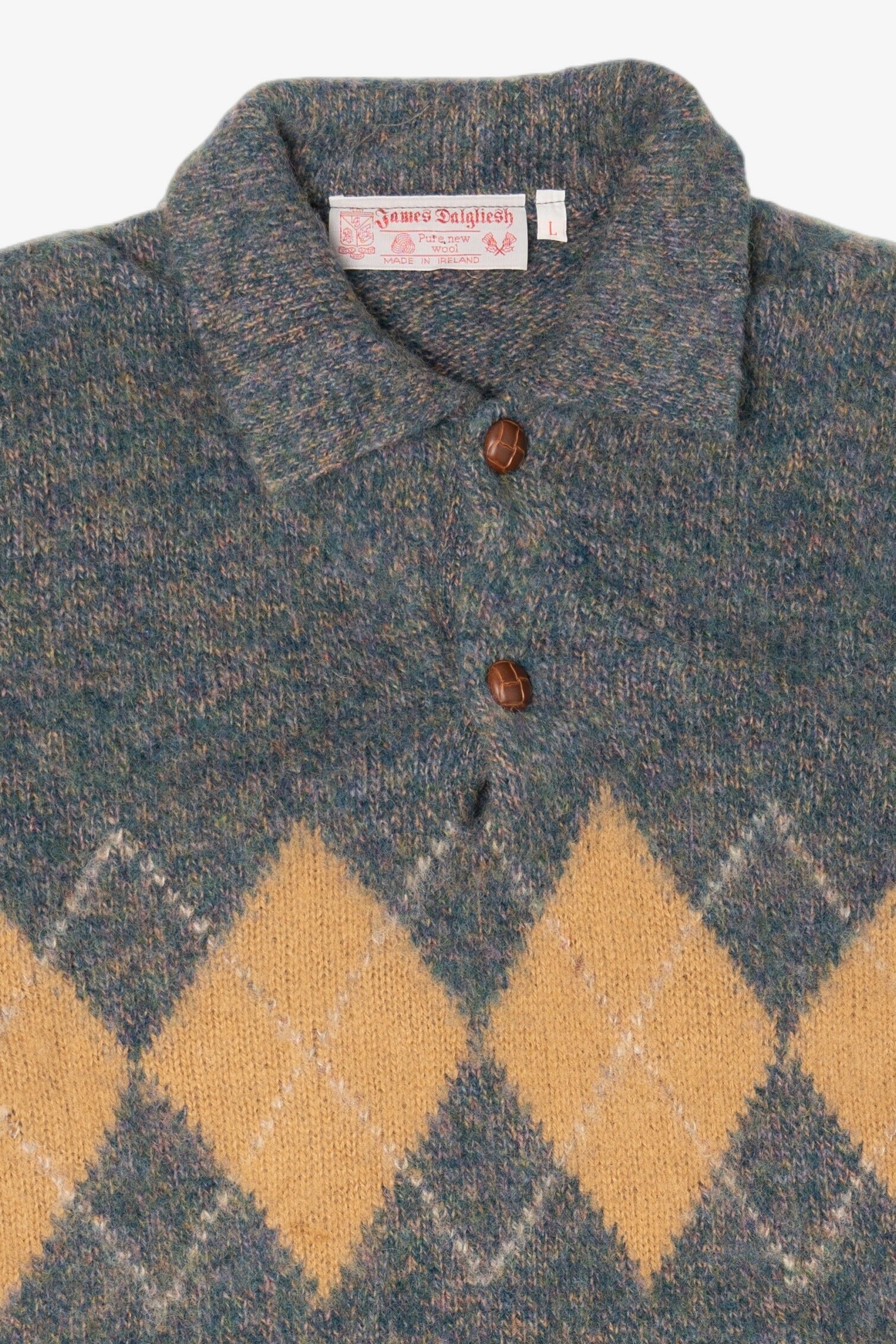 Vintage James Dalgliesh Argyle Polo Sweater (1980s)