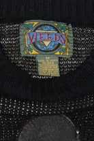 Vintage Black Weeds Geometric Graphic Leather Patches Sweater (1980s)