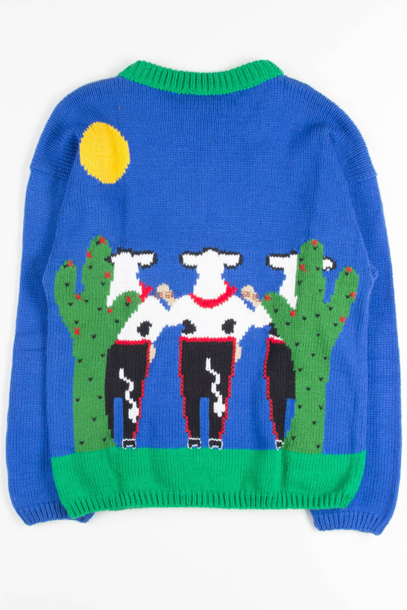Vintage Cow Mariachi Band Sweater