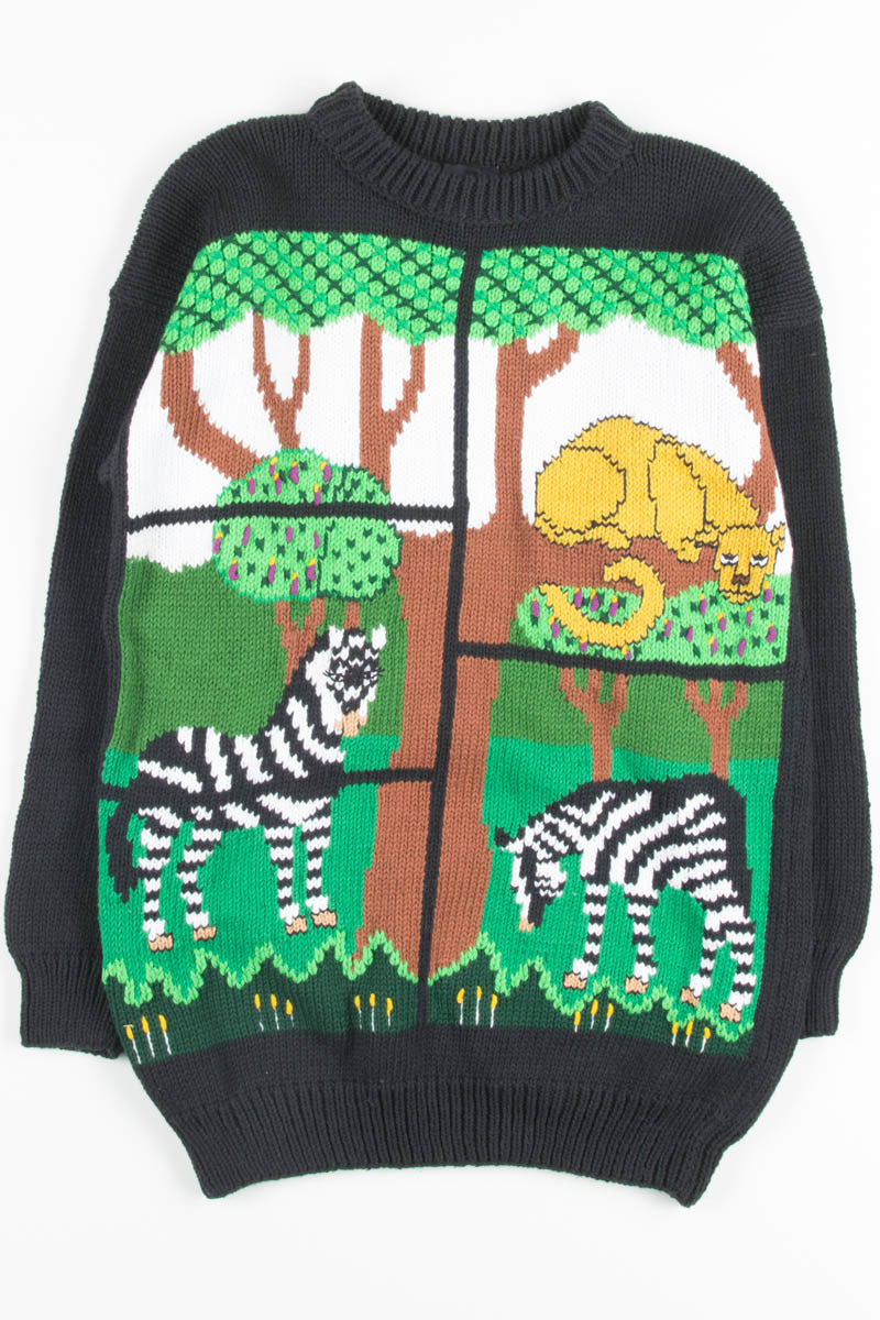 Vintage Zebra and Lion Sweater 2