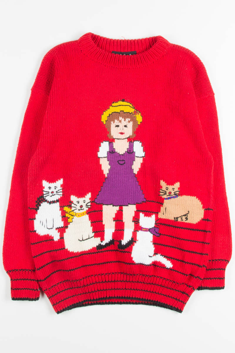 Vintage Red Cat Treats Sweater 1