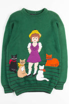 Vintage Green Cat Treats Sweater 1