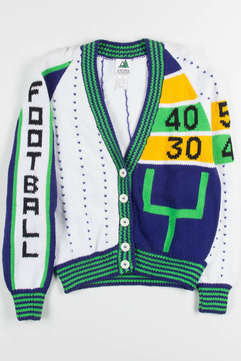 Vintage V-Neck Football Cardigan 1
