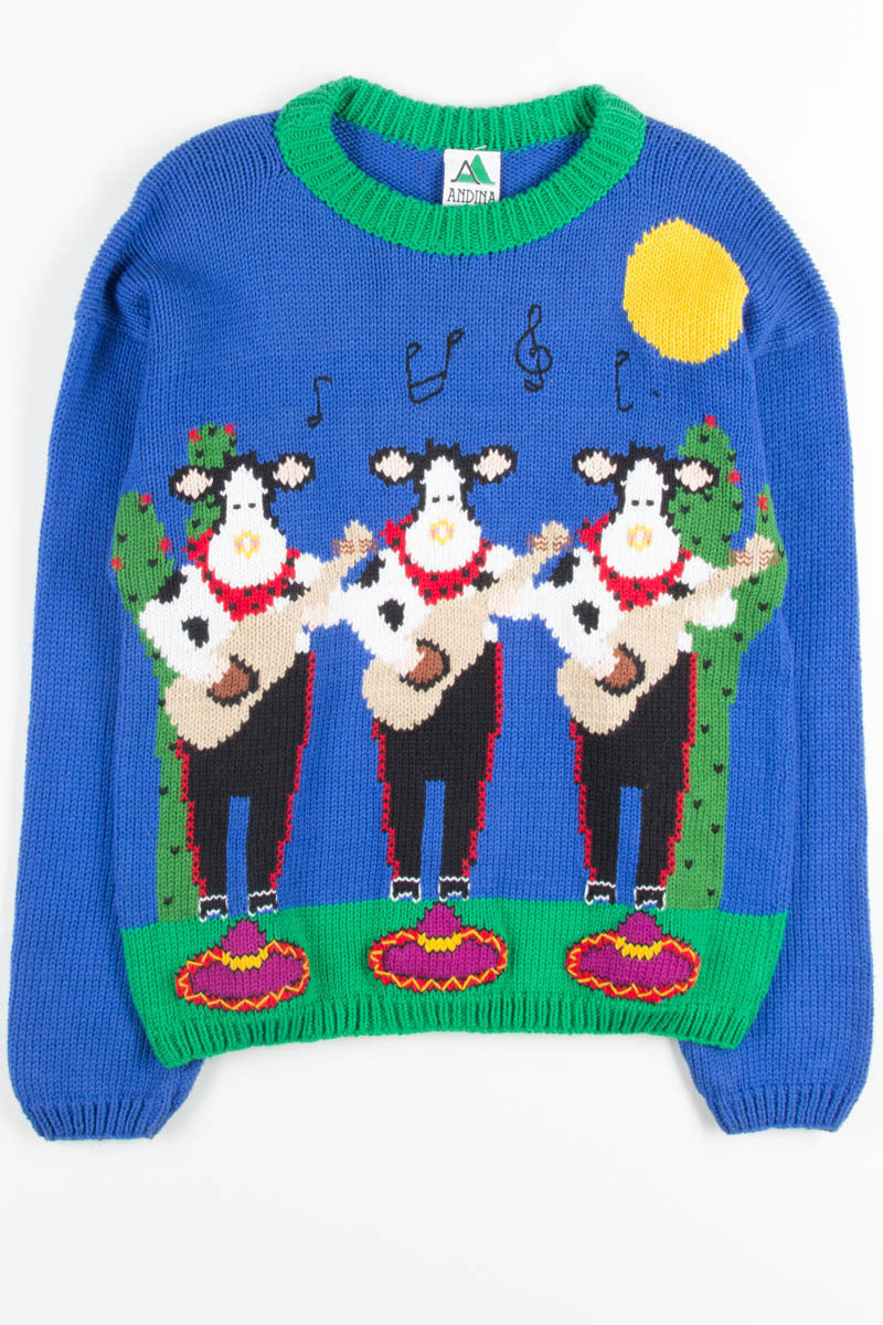 Vintage Cow Mariachi Band Sweater 1