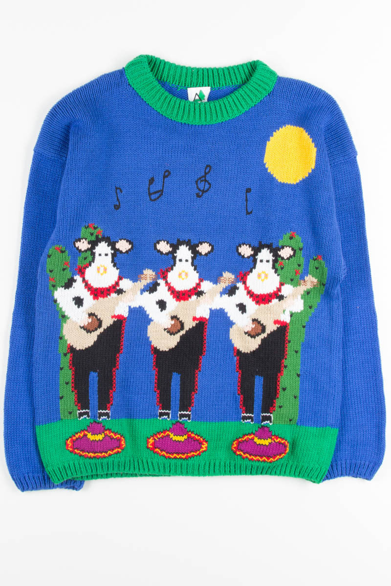 Vintage Cow Mariachi Band Sweater
