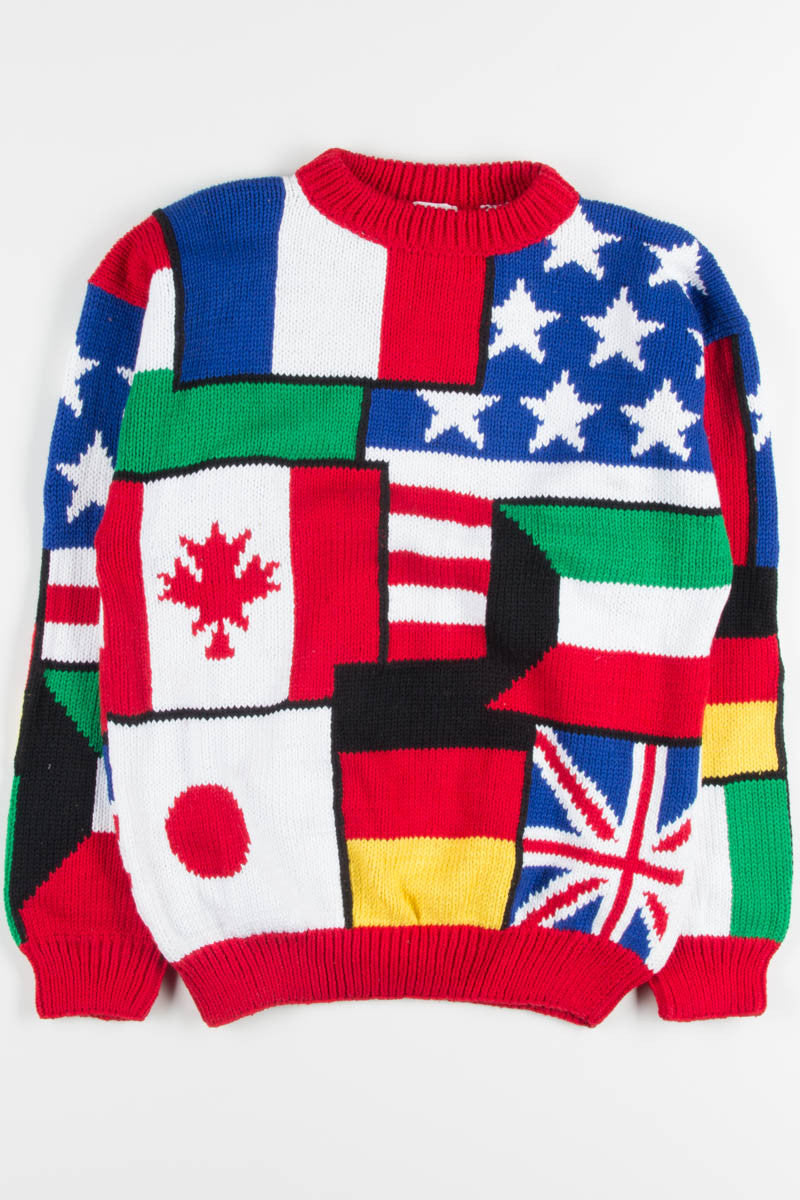 Vintage Flag Collage Sweater 1