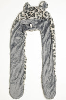 Snow Leopard Faux Fur Sweater Hood