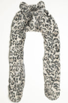 Snow Leopard Faux Fur Sweater Hood