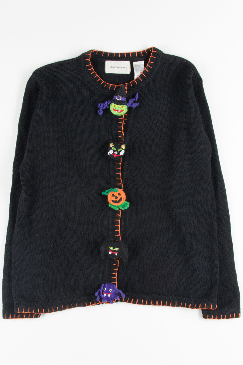 Knit Buttons Halloween Sweater 353