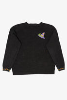 Vintage Embroidered Halloween Pumpkins And Spiders Distressed Sweater (2000s)