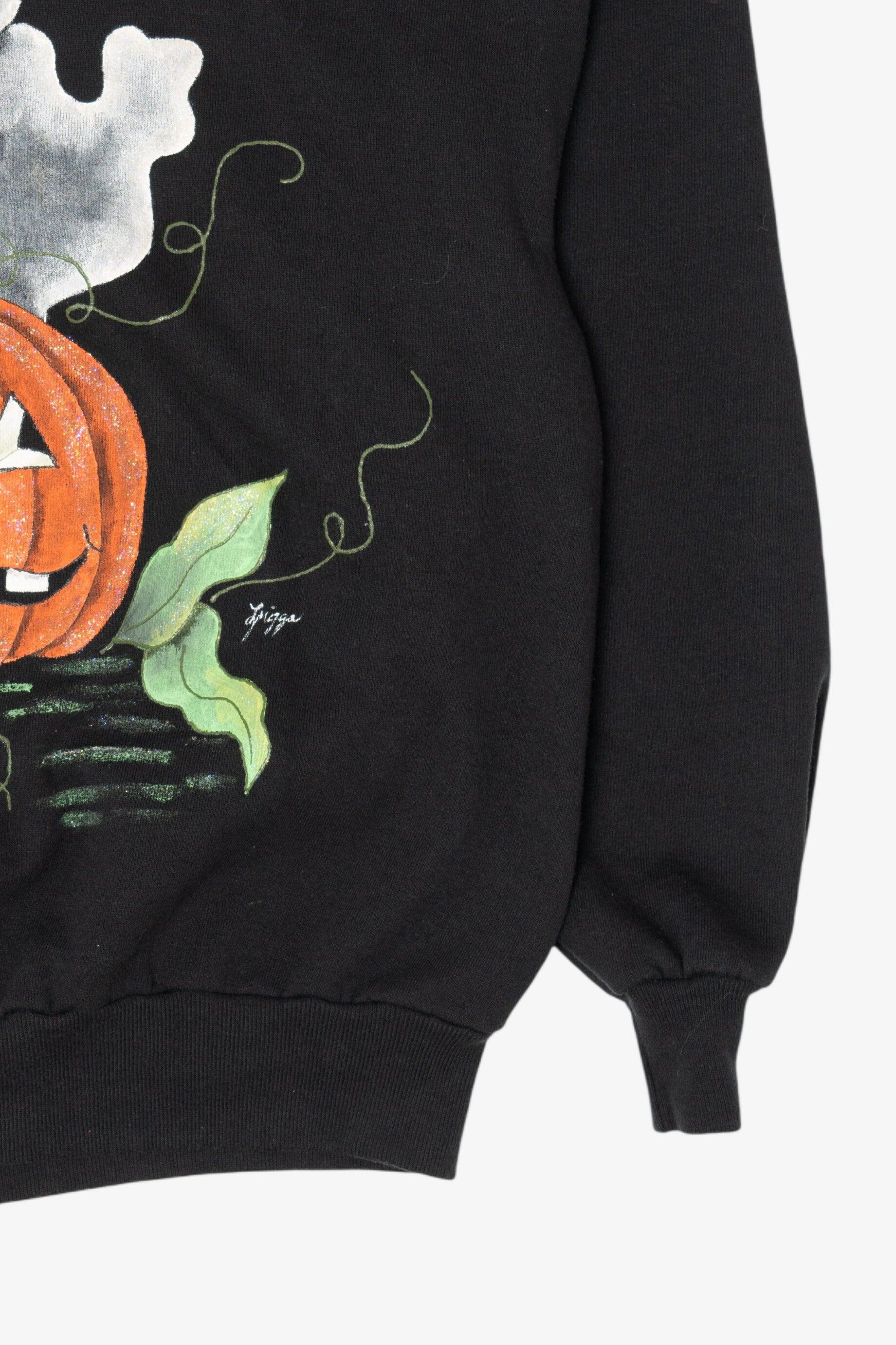 Vintage Halloween Ghost In Jack O Lantern Sweatshirt (1990s)