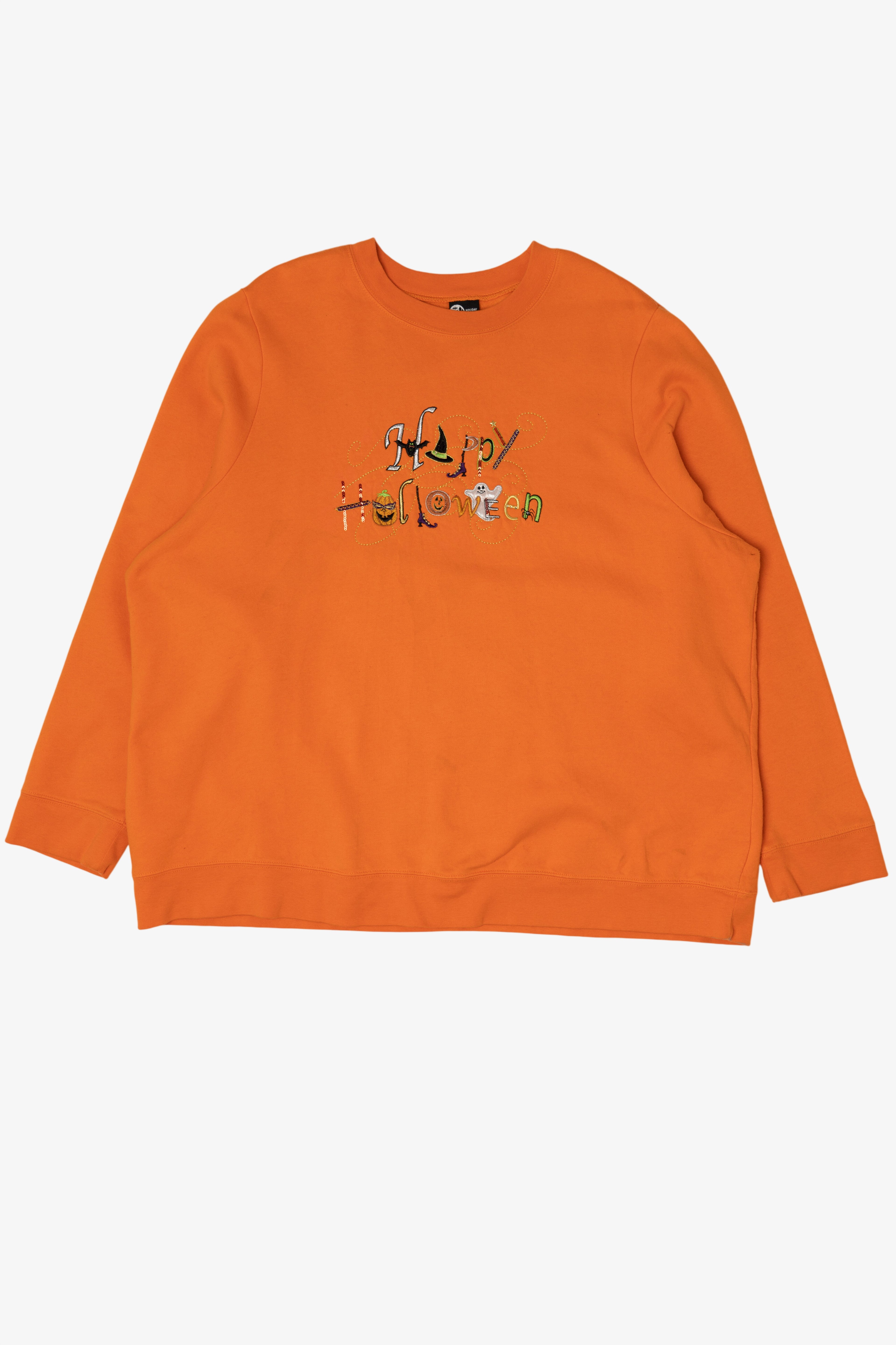 Vintage Orange Happy Halloween Sweatshirt (1990s)