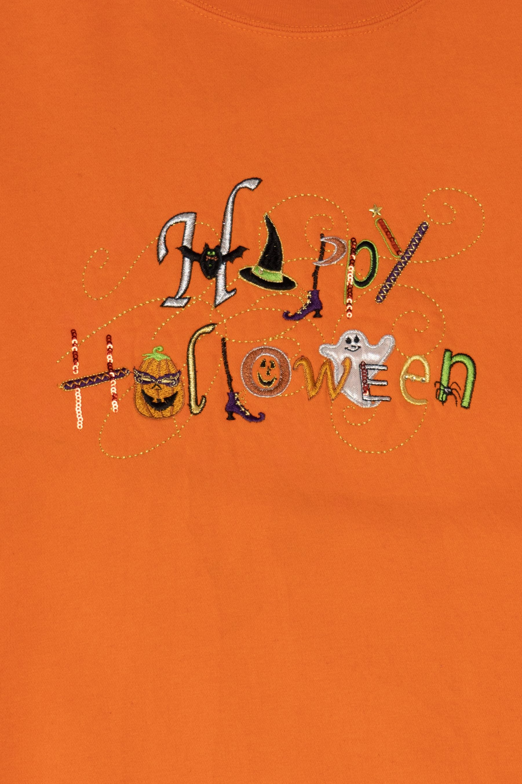Vintage Orange Happy Halloween Sweatshirt (1990s)
