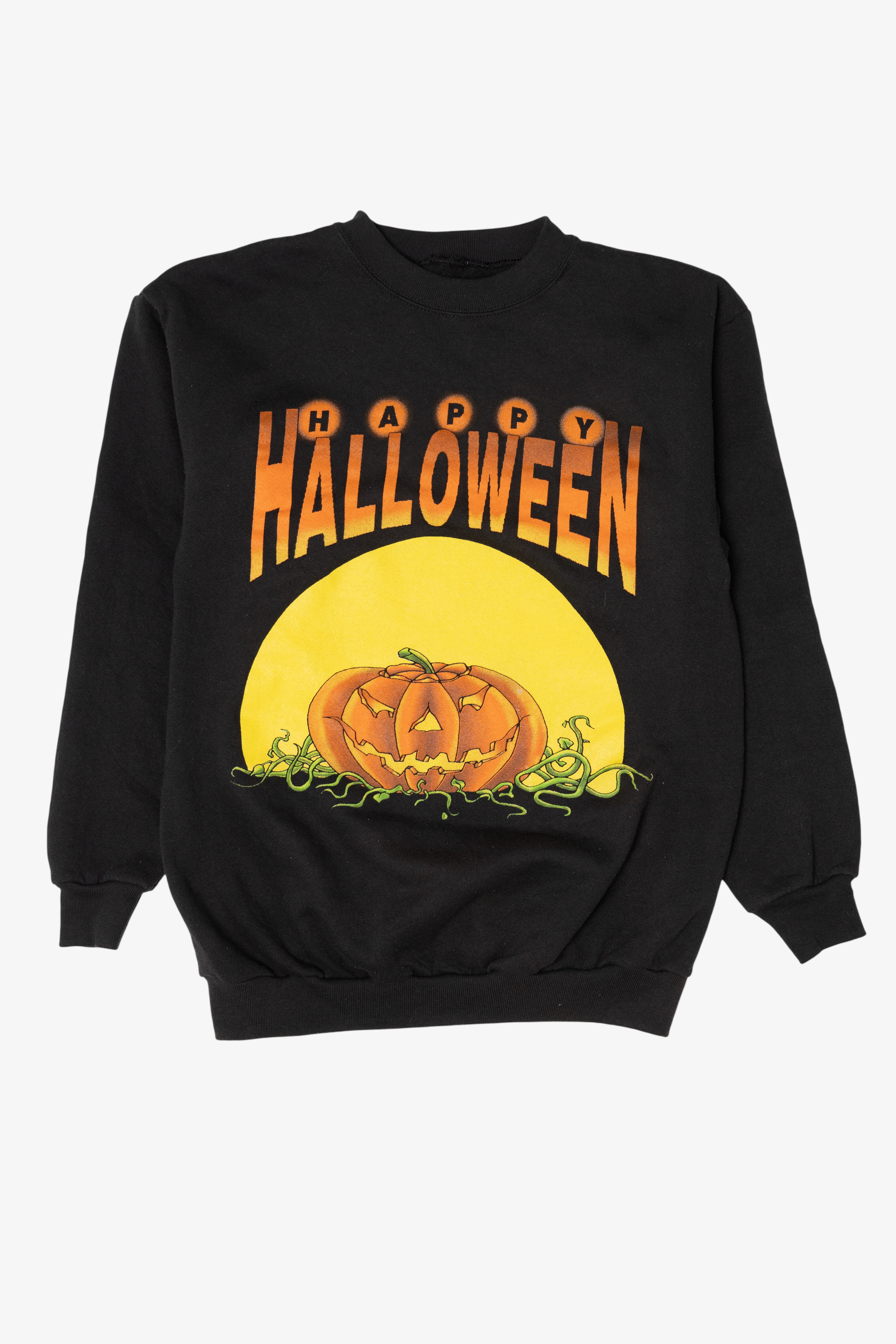 Vintage Happy Halloween Jack O Lantern Sweatshirt (1990s)