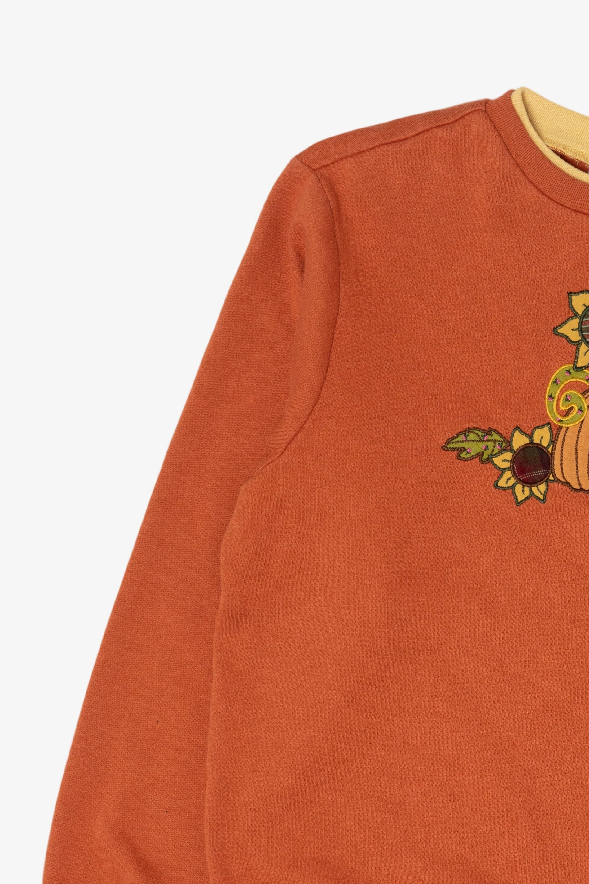 Vintage Orange Blair Pumpkin Sunflower Autumn Harvest Sweatshirt (1990s)