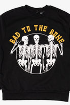 Black "Bad To The Bone" Skeletons Halloween Sweatshirt
