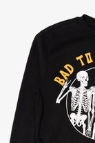 Black "Bad To The Bone" Skeletons Halloween Sweatshirt