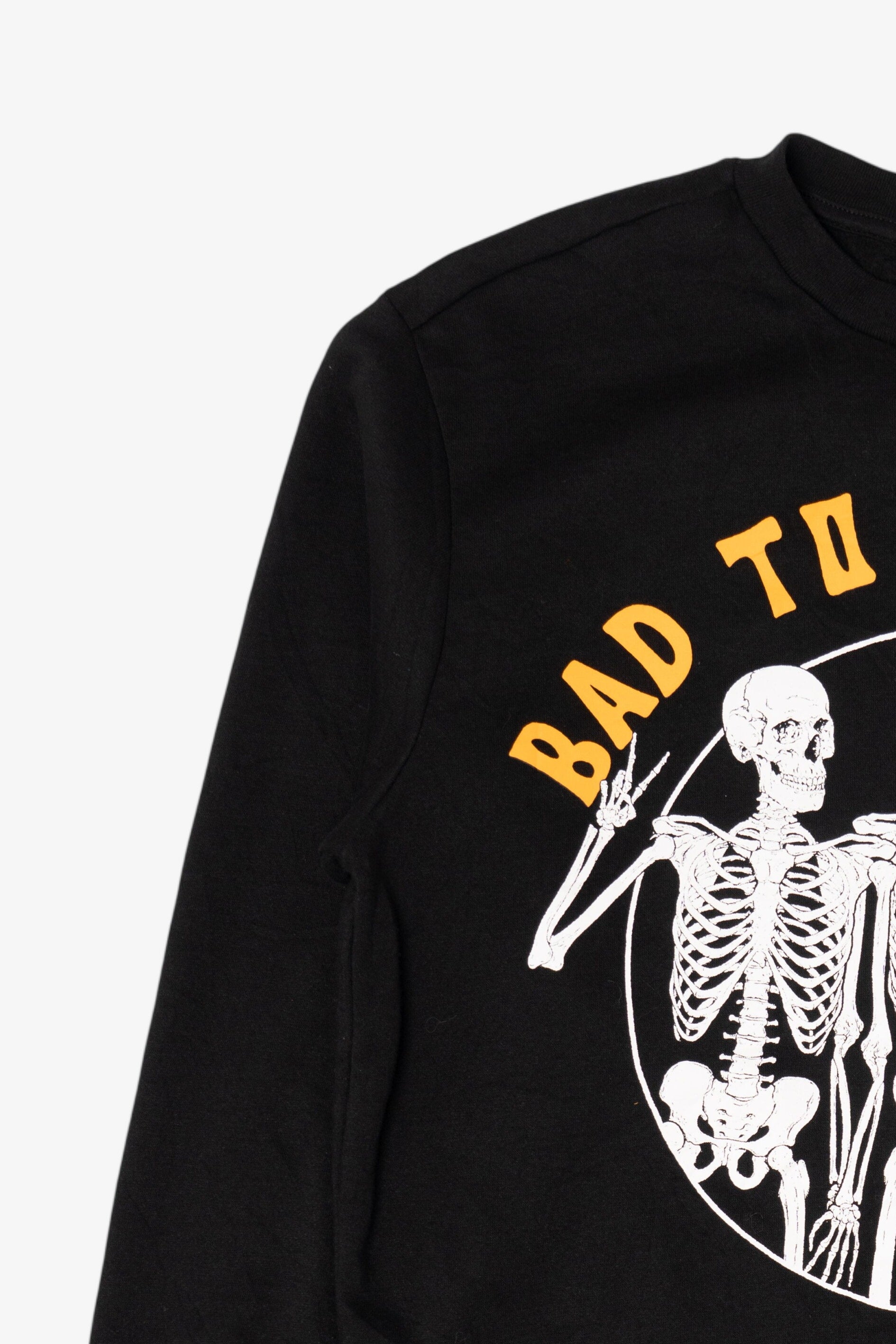 Black "Bad To The Bone" Skeletons Halloween Sweatshirt
