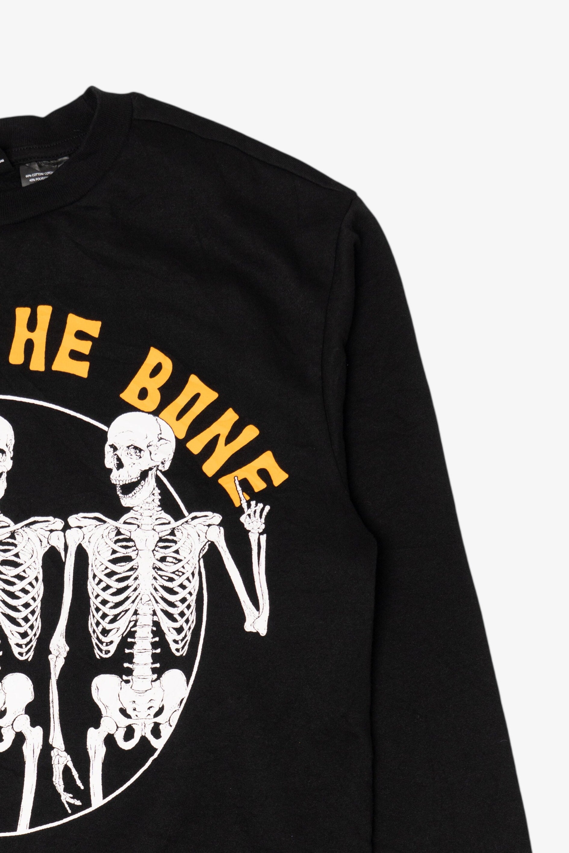 Black "Bad To The Bone" Skeletons Halloween Sweatshirt